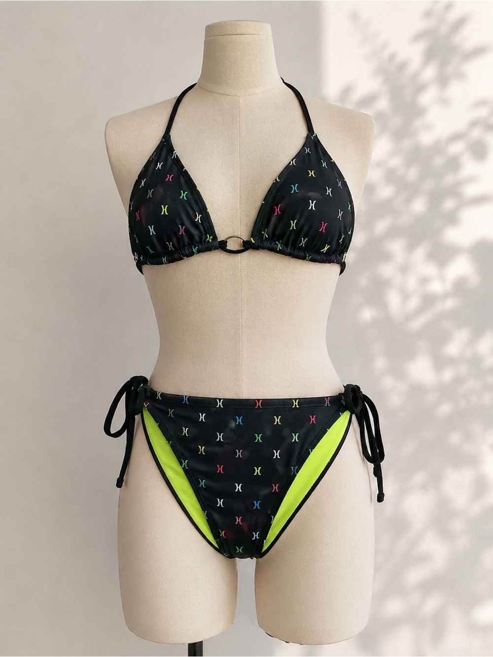Vintage Y2K neon green  Hurley bikini summer M/L